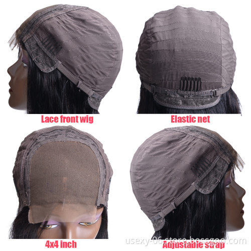 Cheap Price Raw Indian Hair Directly From India Natural Straight 4*4 Lace Closure Wigs Original Human Hair Wig For Black Women